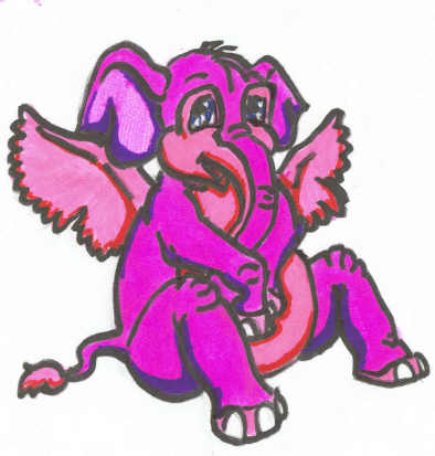 Tickled Pink- elephant by 0ash0