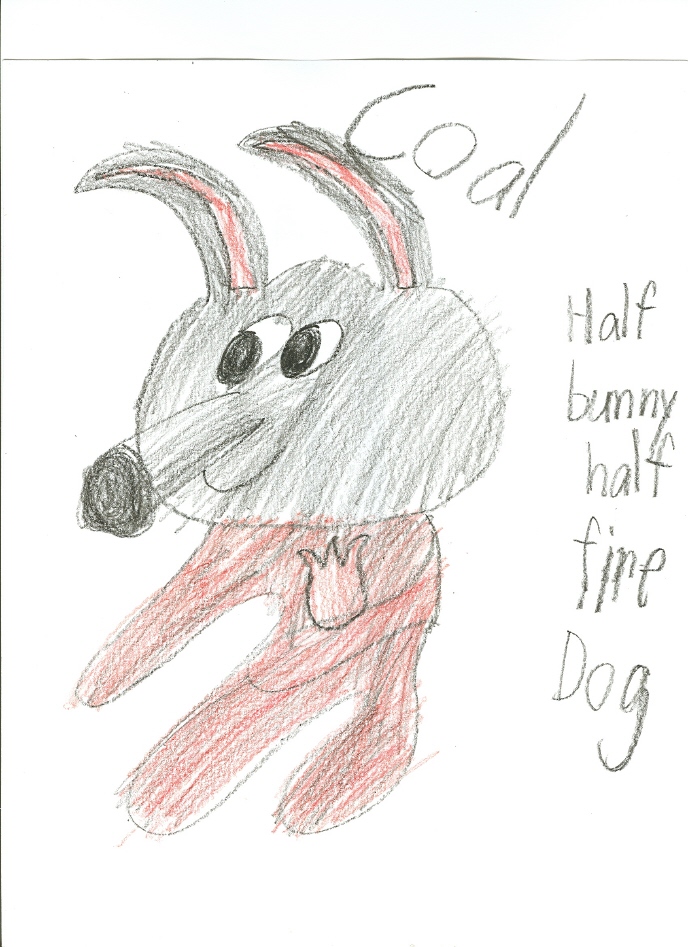 Coal the fire bunny/ dog by 1plus1equalswe