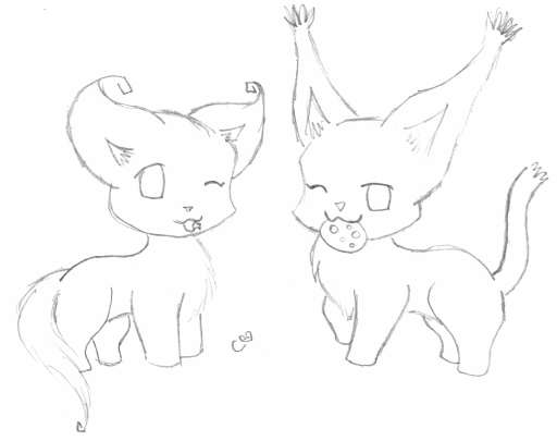 Col3y&amp;I as Cats; Gift for Col3y by 2cute2bu