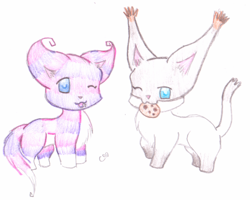 Col3y&amp;amp;I as Cats Coloured; Gift for Col3y by 2cute2bu