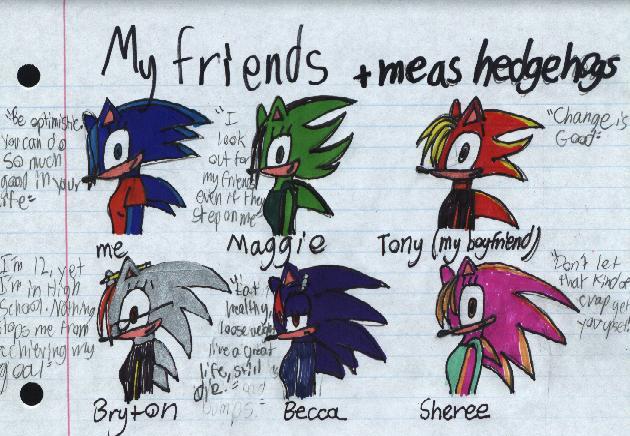 My friends and me as hedgehogs by 2ki_sugar_gliders