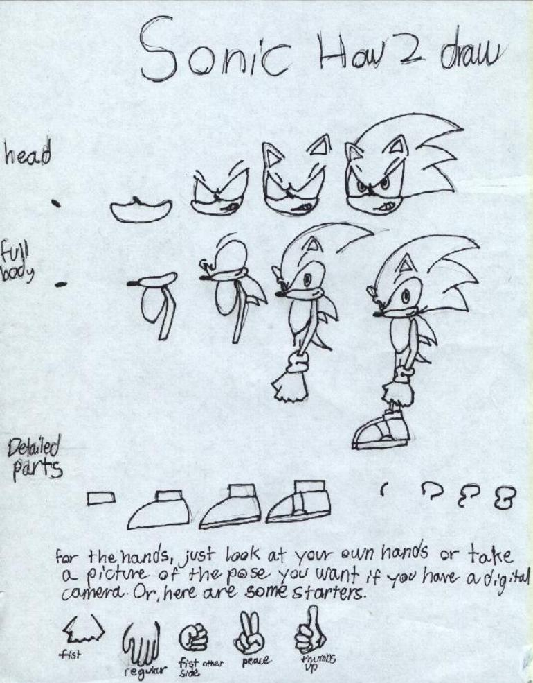 A quick and easy how to draw Sonic! by 2ki_sugar_gliders