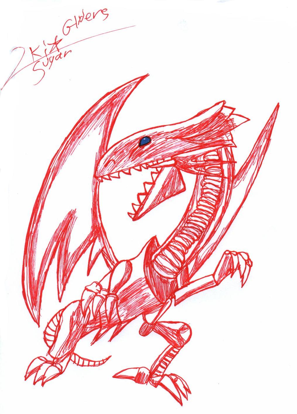 Blue eyes, red pen dragon! by 2ki_sugar_gliders