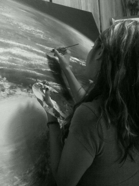 me painting earth by 311chick
