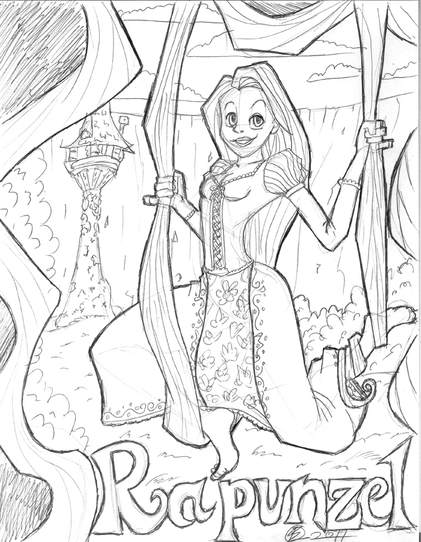 Rapunzel Sketch by 5439