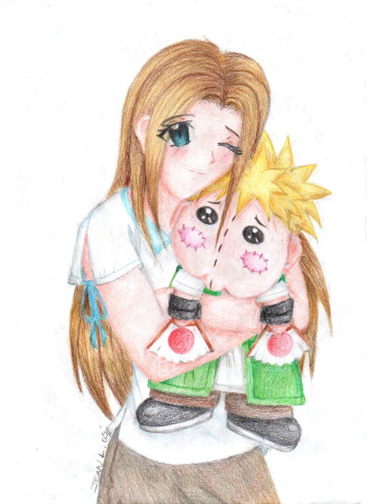 Amaya (OC) hugging a Ginji Plushie by ADDICT