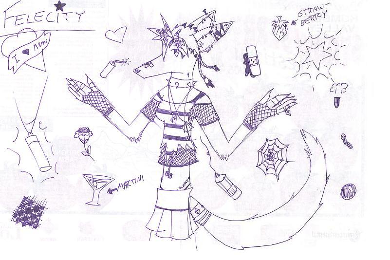 Random Purple Doodle w/Felecity by AJay-the-Pyro