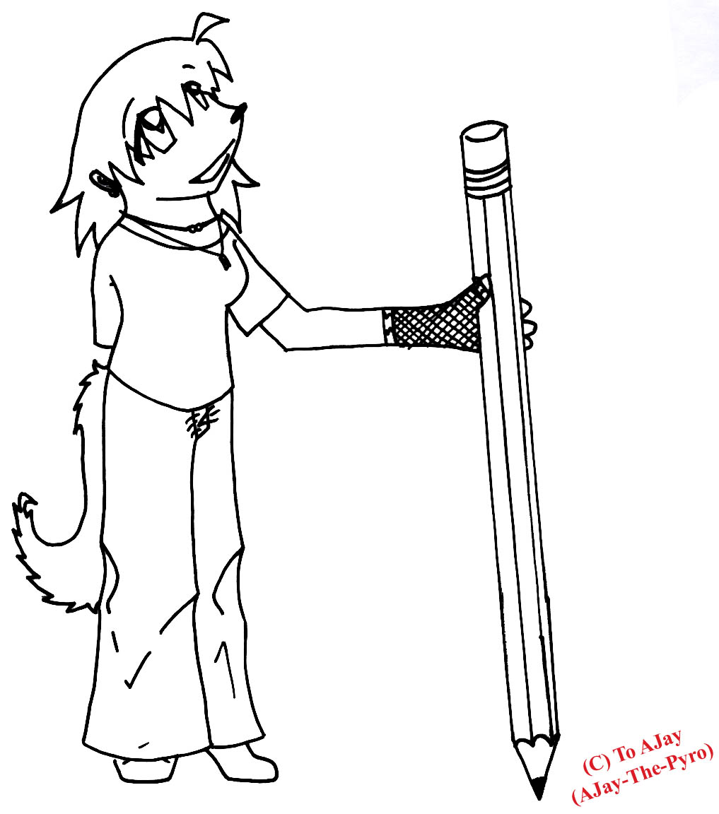 Me And A Giant Pencil! by AJay-the-Pyro