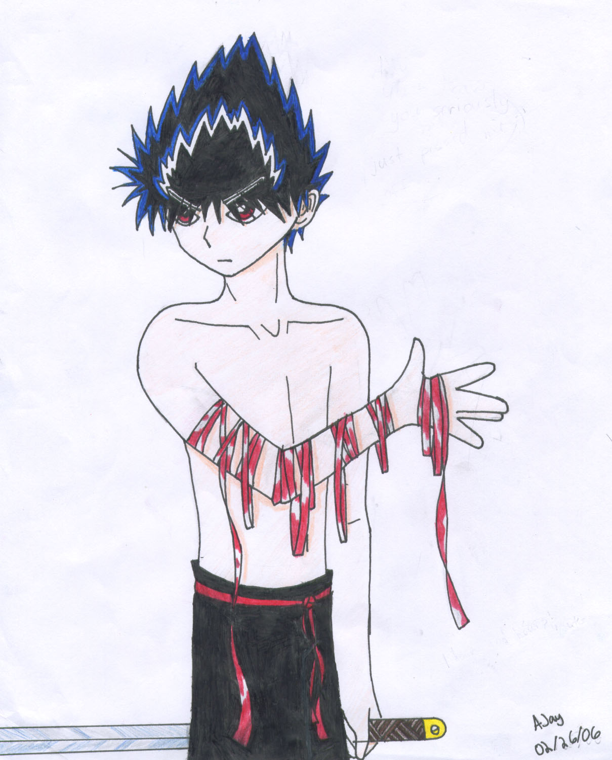 Hiei (colored) by AJay-the-Pyro