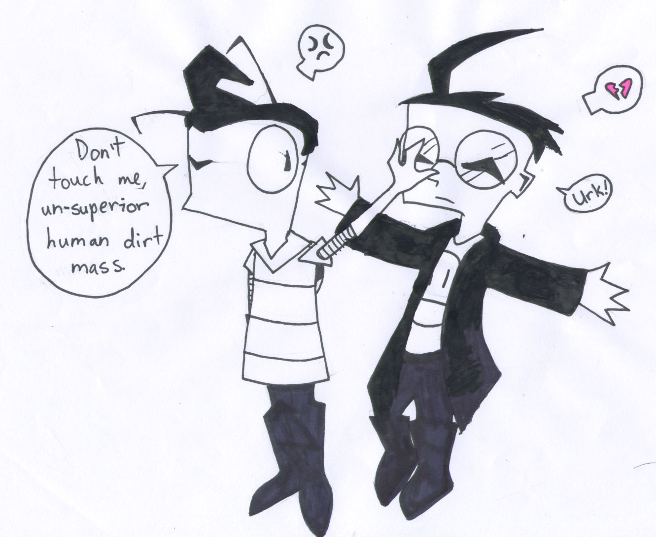 Zim Being Mean To Dib by AJay-the-Pyro
