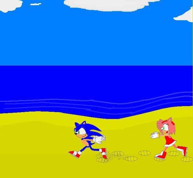 Sonic:A day at the beach by AMnezcorp