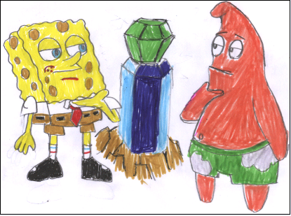 Spongebob and Patrick and the green Gem by AMnezcorp