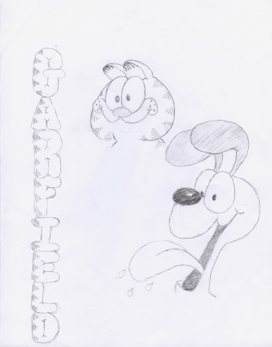 Garfield and Odie by ATAtigerfreak