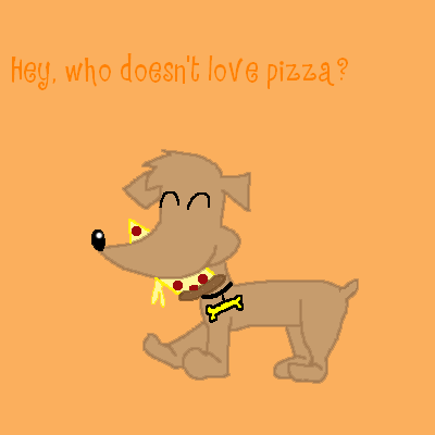 Pizza-Eating Dog by AbandonedTeen