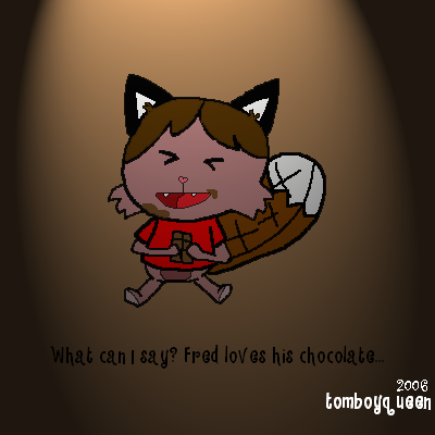 Fred Eating Chocolate by AbandonedTeen