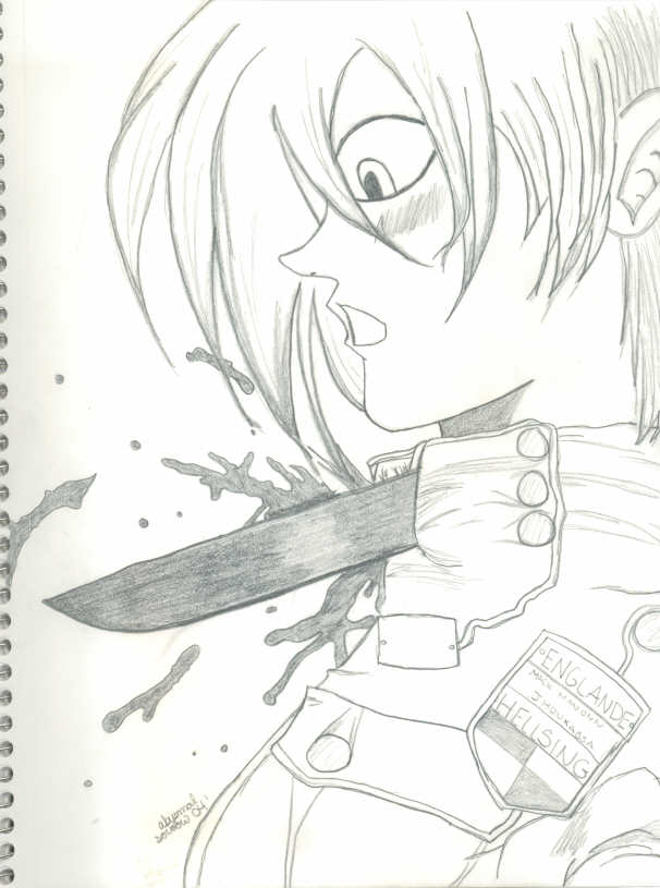 Seras Stabbed by AbysmalSorrow
