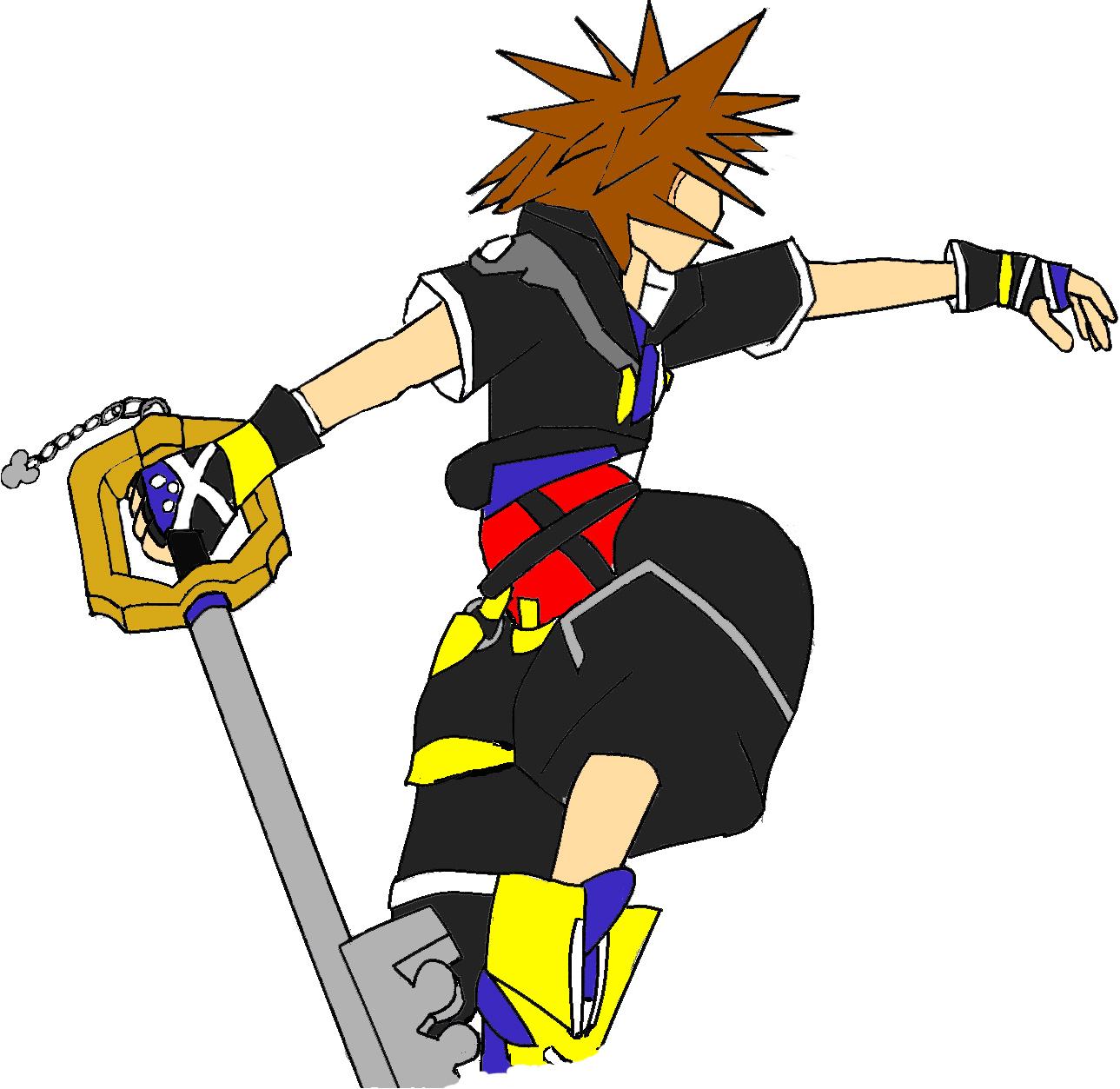 Sora From KH II (Coloured...badly) by Adanix