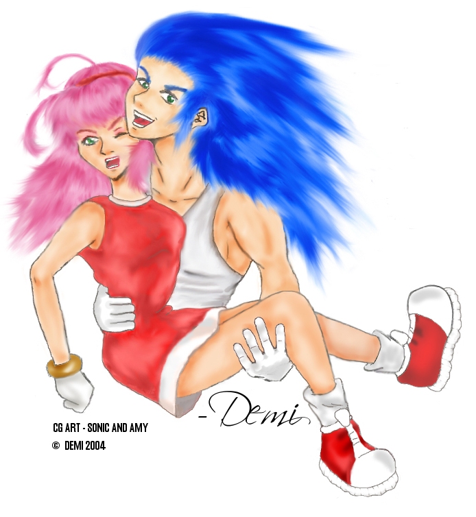 Sonic and Amy - Anime Form by Aeris_Chaos