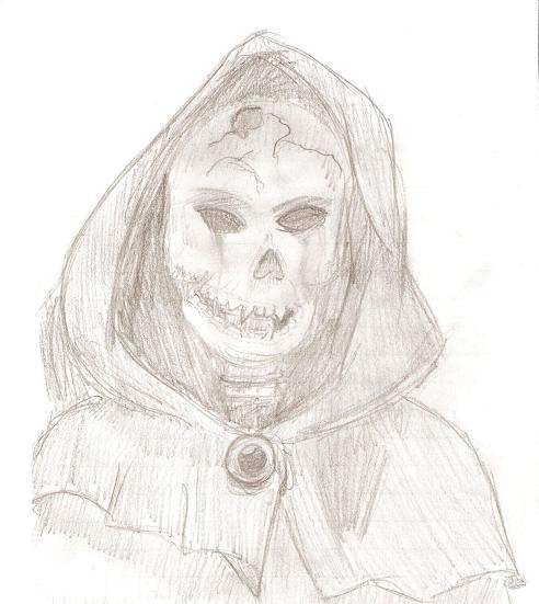a caped skeleton guy by Aethera