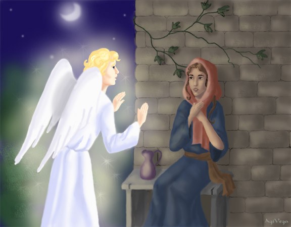 Gabriel greets Mary by AgiVega