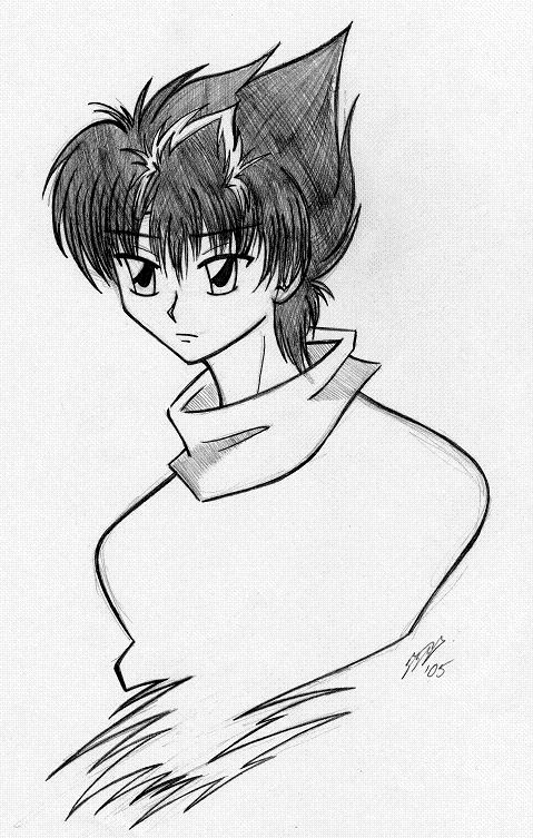 Hiei Sketch by Akane_The_Fox