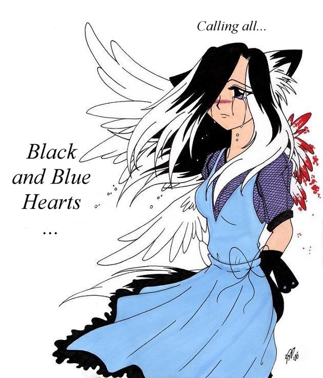 Black and Blue Hearts by Akane_The_Fox