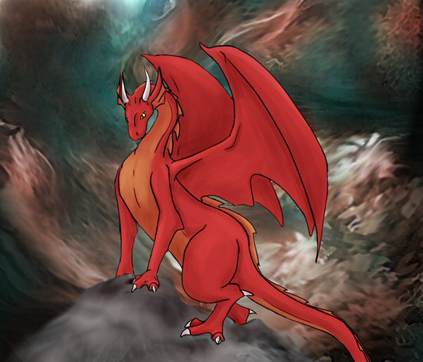 Dragon in Red by Aku