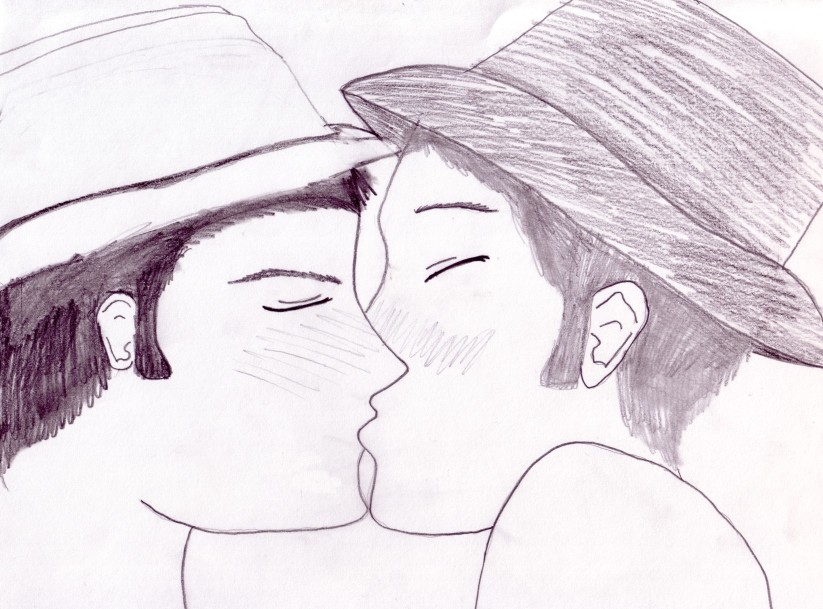 Kissing by Albels_Girl