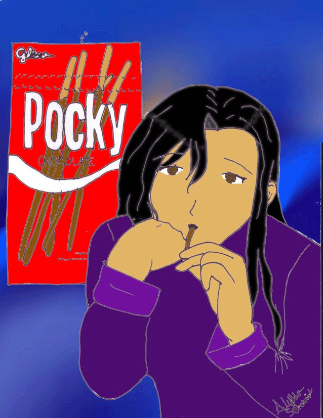 Pocky *art trade w/  triceratops* by Albels_Girl