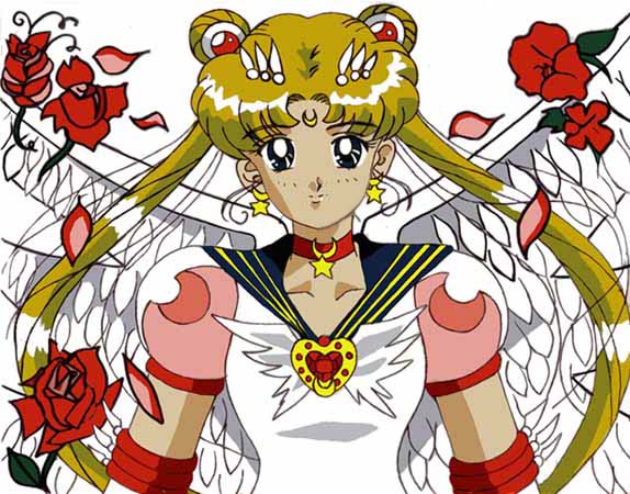 Eternal Sailor Moon Amongst Rose Petals by Aleena