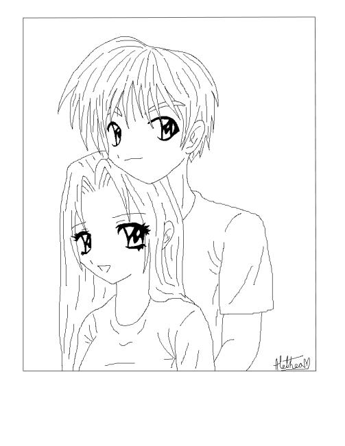Kawaii Shoujo Couple Lineart Anime Couples Lineart. Kawaii Shoujo Couple Lineart