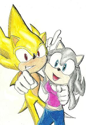 Super Sonic And Super Lizzy (MY OC) by AlexFox11