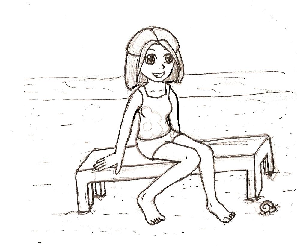 Girl at the beach by Alisa