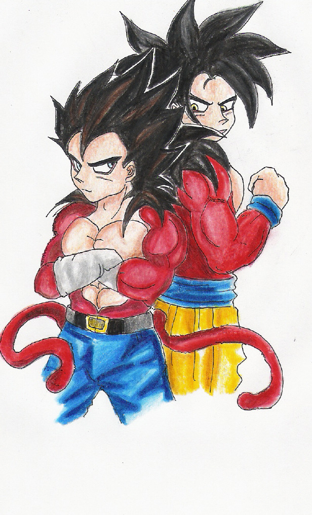 Vegeta and Goku ssj 4 by Allan