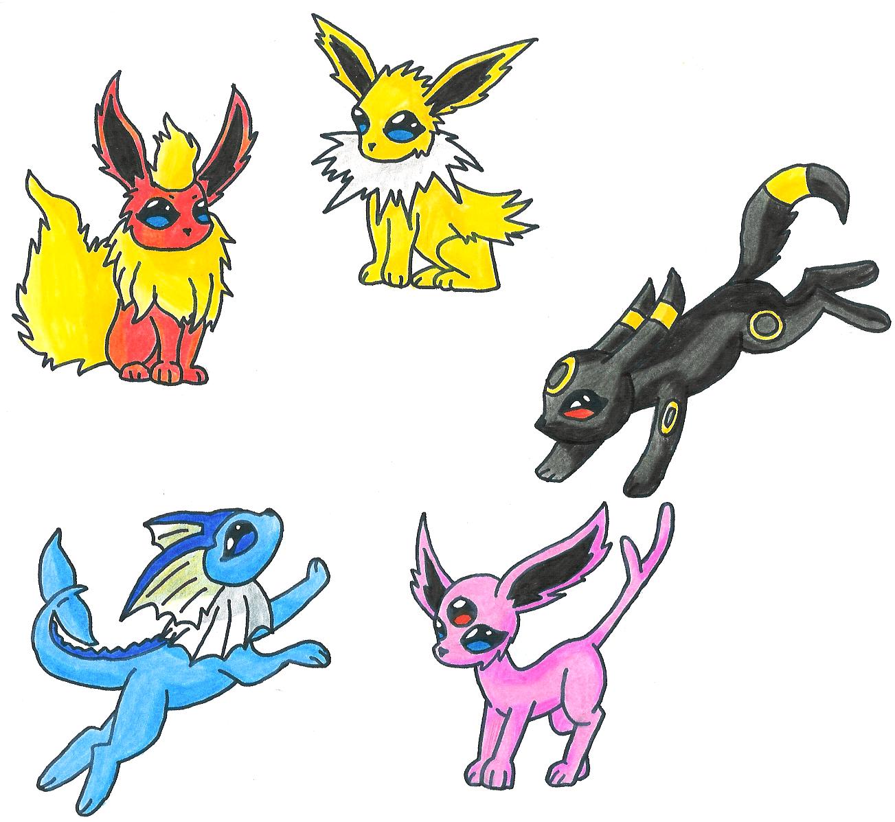 Eevee Evolutions by Allie