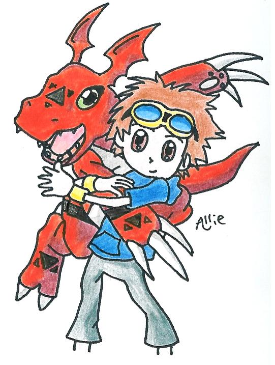 Takato and Guilmon by Allie