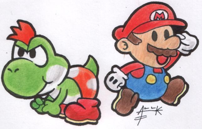 Yoshi and Mario (For InuYahaMew3128) by Allie