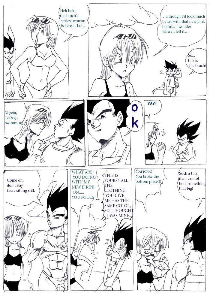vegeta goes to the beach for first time by AllyMcBeal