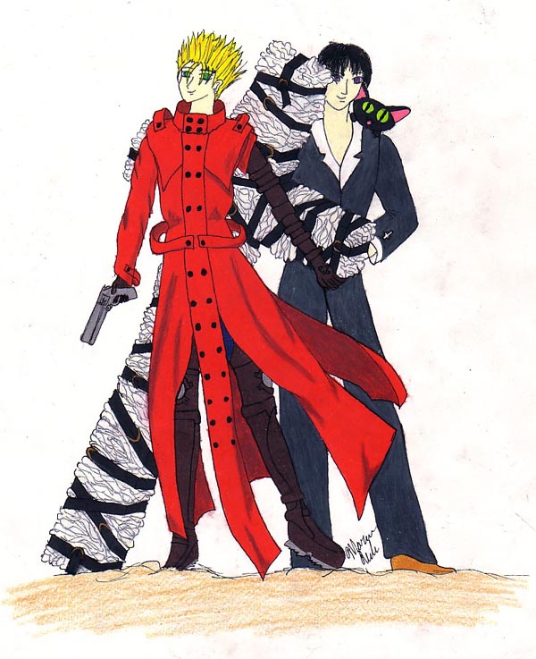 Vash and Wolfwood by Alora_Yuy