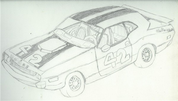 Dodge Challenger Sketch by AlphaTimberWulf