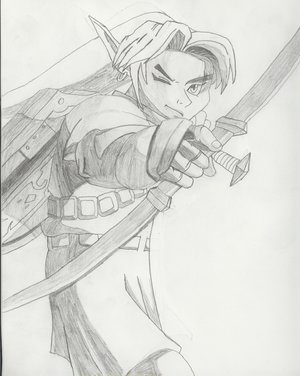 Link About to Shoot an Arrow by Alpha_Soupy