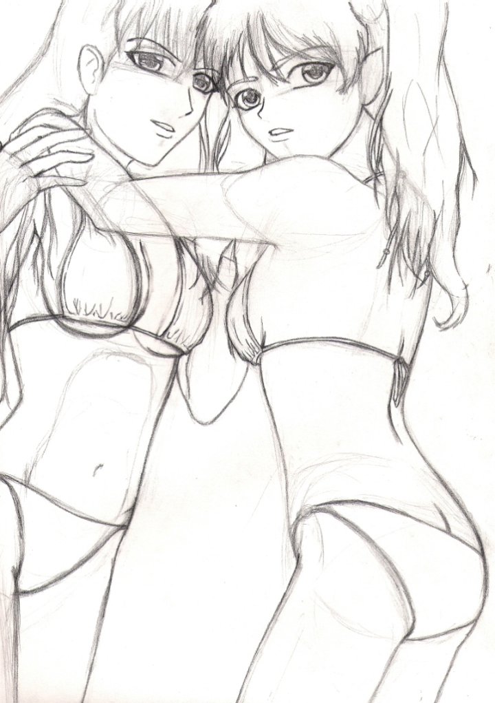 Kagome and Ayame *sketch* by Amadeus