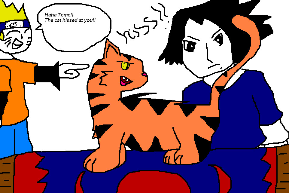 Sasuke VS. Cat by Amazment88