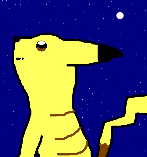 Starry Night (Pikachu MS Paint) by Amoro325