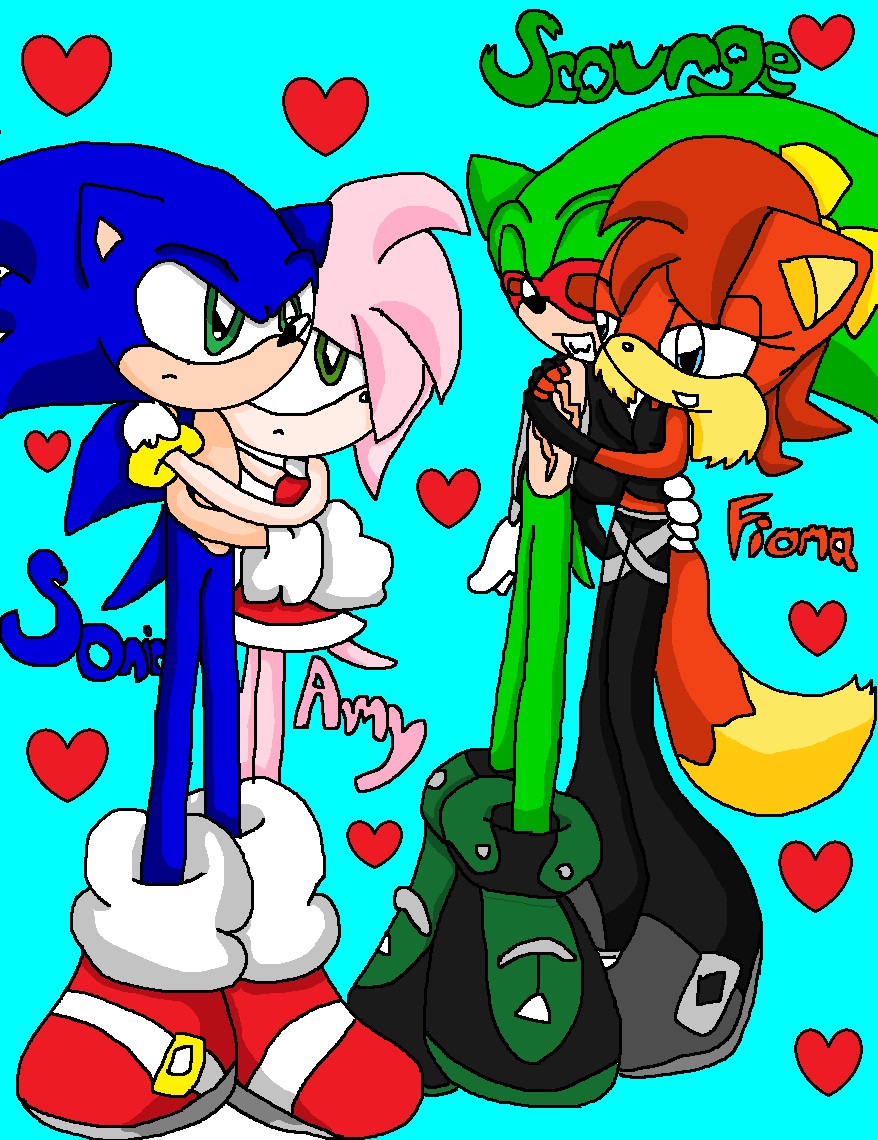 SonicxAmy and ScrougexFiona. by AmyRose123