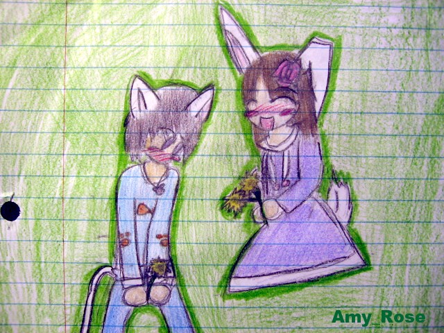 Cat & Rabbit by Amy_Rose