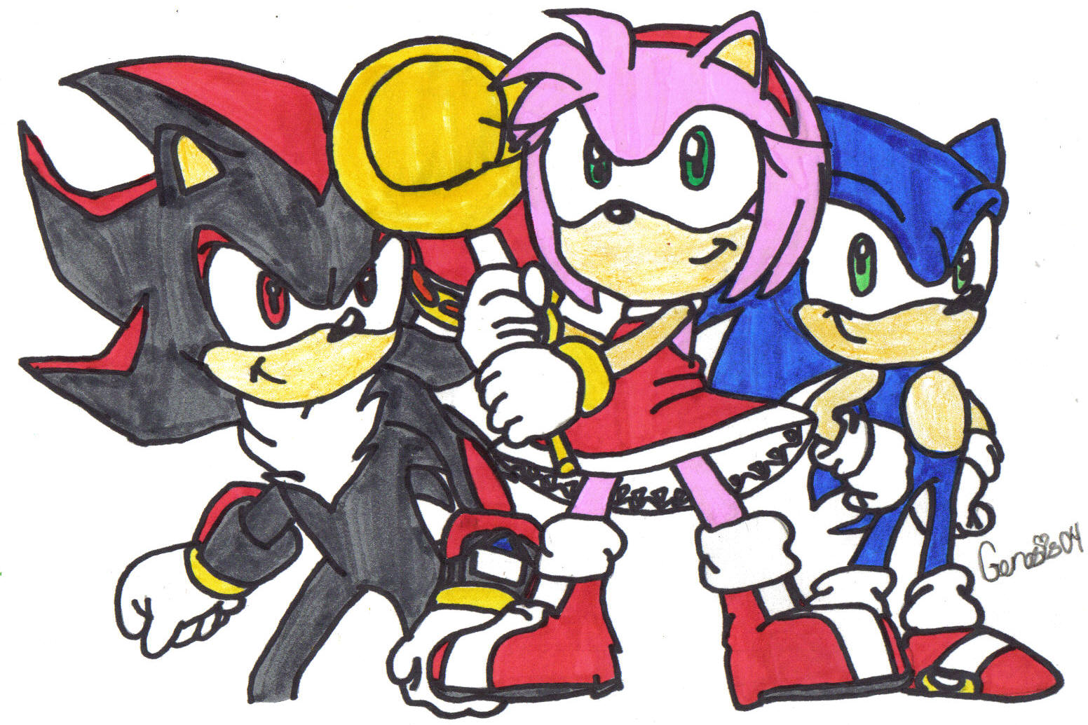 Shadow,Amy, and Sonic ( Request from SonicShadow2) by Amyfan2004