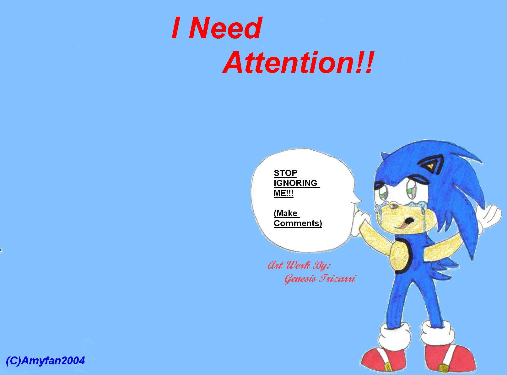 Chibi Sonic " I Need Attention!" by Amyfan2004