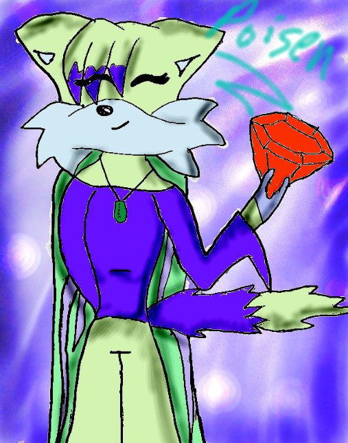 Poisen with a Chaos Emerald by Amythyste_Fox