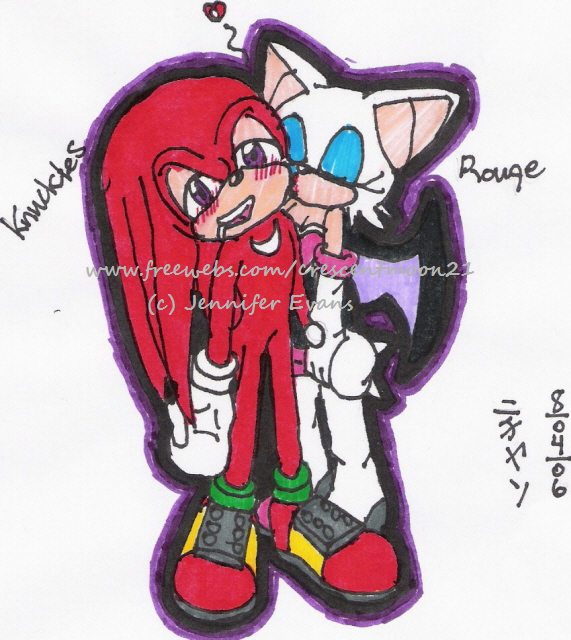 Knuckles and Rouge -kiss- by Android_21